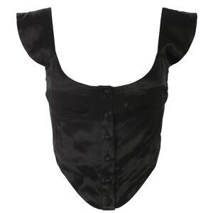 NWT Vanessa Mooney Heather Top Black Satin Size Small